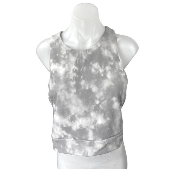 Banana Republic Gray Tie Dye Sleeveless Racerback Activewear Training Tank Top L - Picture 1 of 3